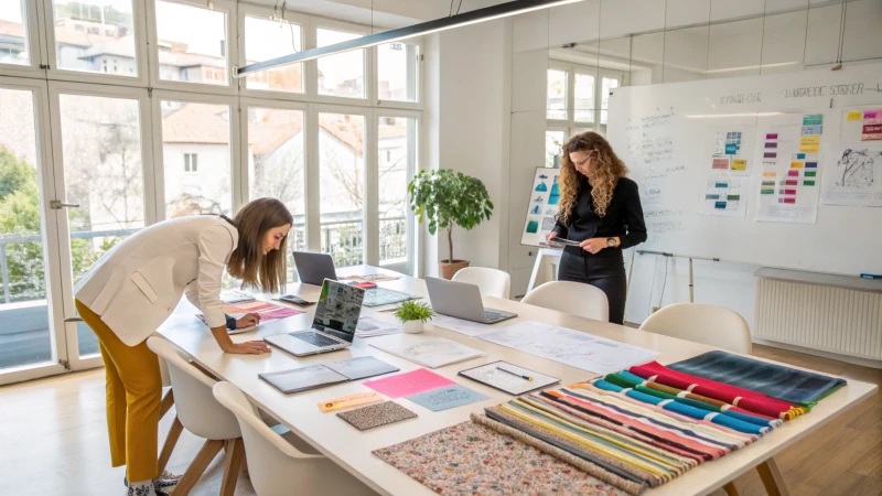 A diverse group of entrepreneurs discussing around a conference table in a bright office.
