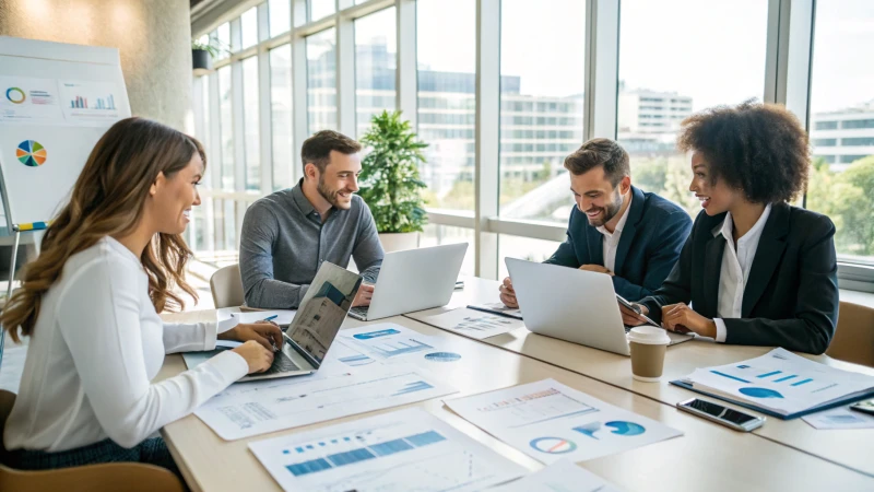 Diverse group of business people in a meeting