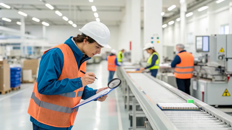 Quality control inspector in a manufacturing facility