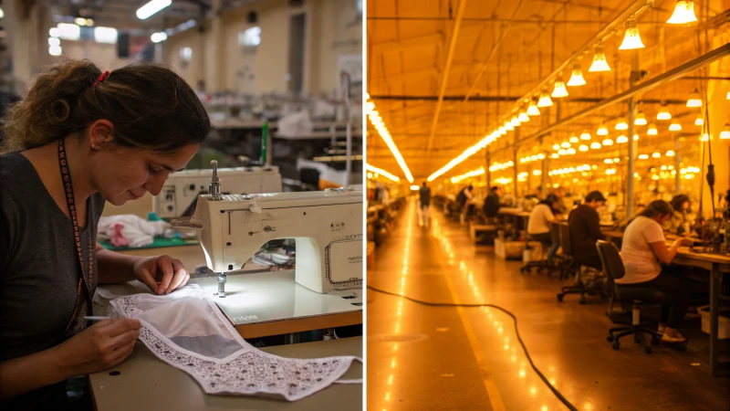 Comparison of a custom underwear workshop and a large factory