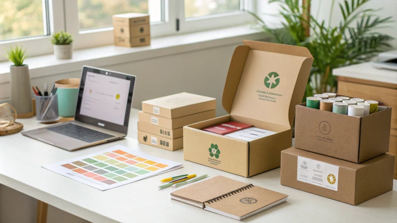 A professional office showcasing customizable packaging materials