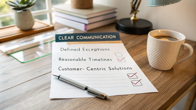 A wooden desk with a checklist and coffee