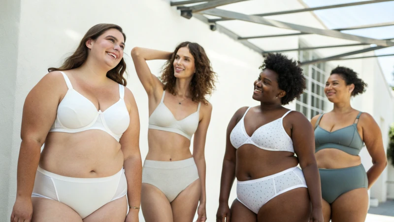A diverse group of individuals in underwear, showcasing inclusivity and confidence.