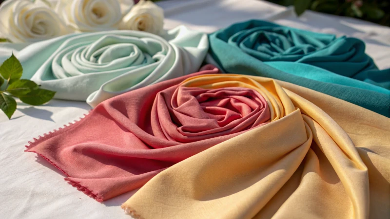 Close-up of vibrant fabric swatches