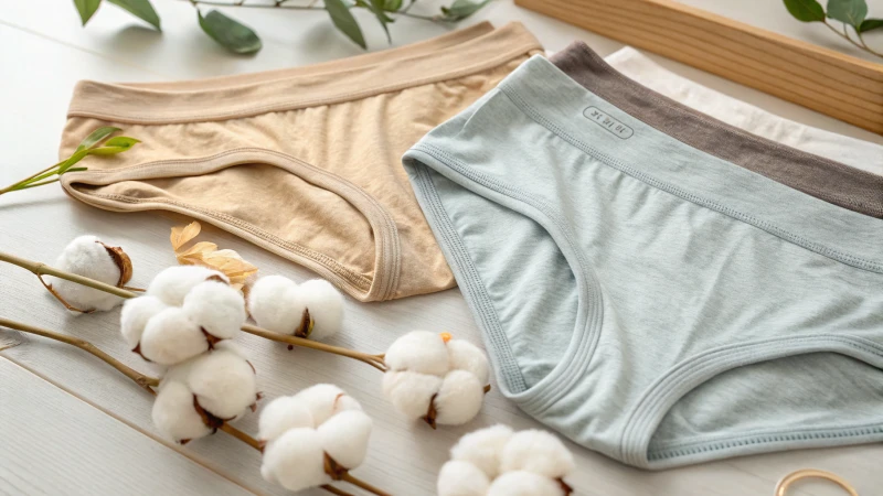 Close-up of various moisture-wicking underwear fabrics